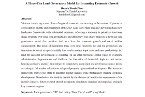 A Three-Tier Land Governance Model for Promoting Economic Growth