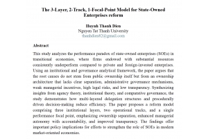 The 3-Layer, 2-Track, 1-Focal-Point Model for State-Owned Enterprises reform