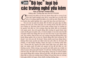 Bộ lọc loại bỏ các trường nghề yếu kém