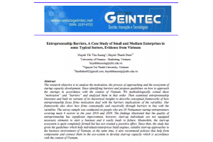 Entrepreneuship Barriers, A Case Study of Small and Medium Enterprises in some Typical Sectors, Evid