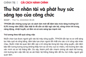 Thu hút nhân tài và phát huy sức sáng tạo của công chức