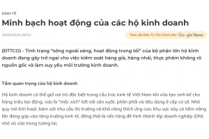 Minh bạch hoạt động của các hộ kinh doanh